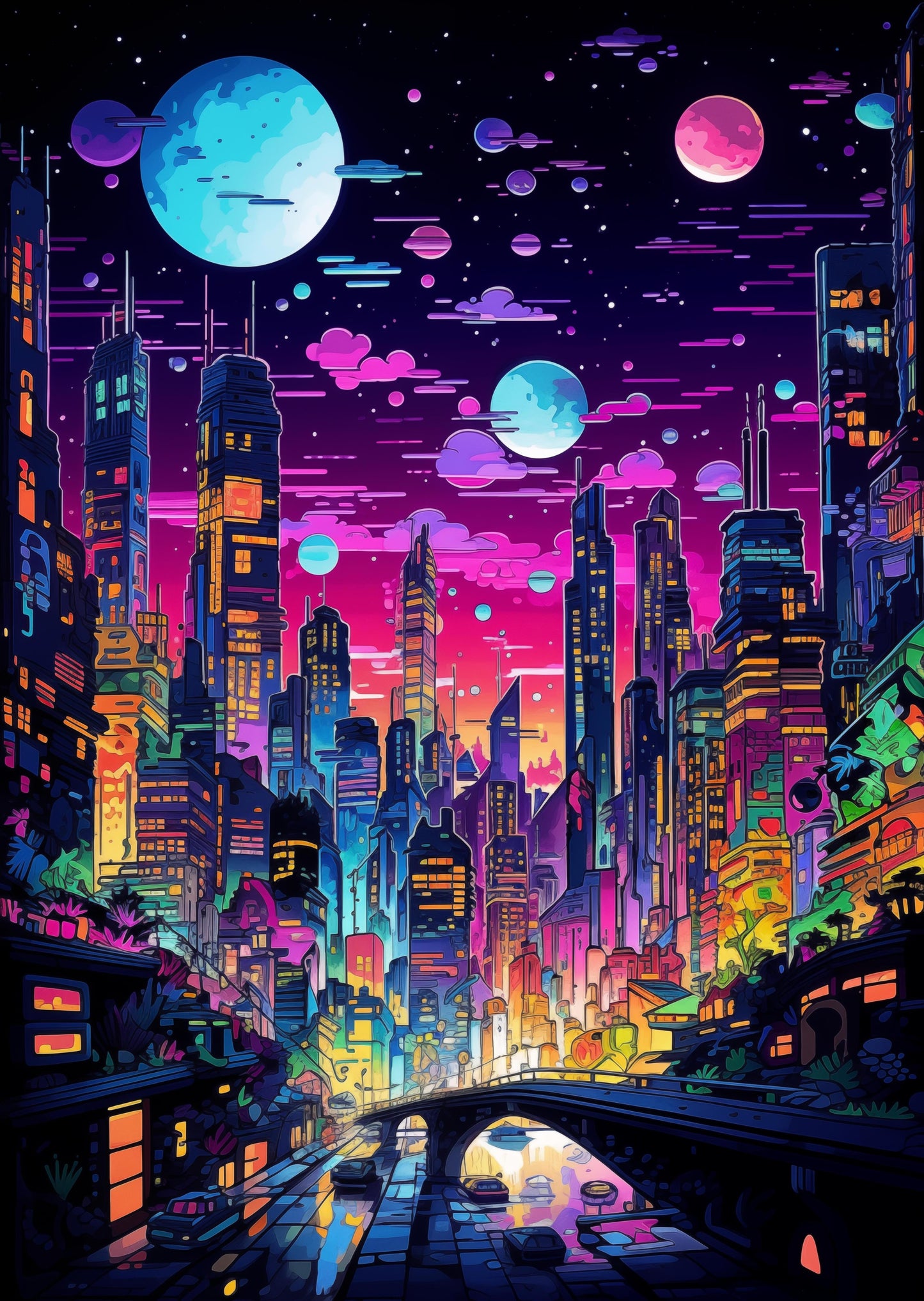 Cosmic Metropolis Dreamscape