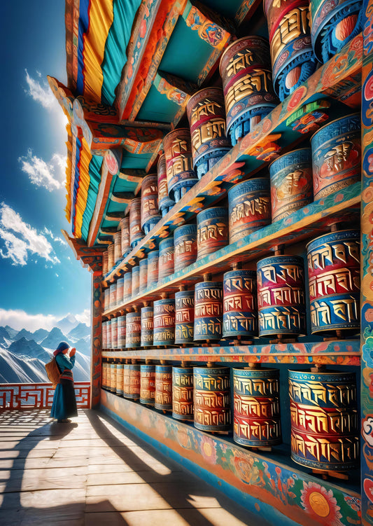 Whispers of the Wind Prayer Wheels Path