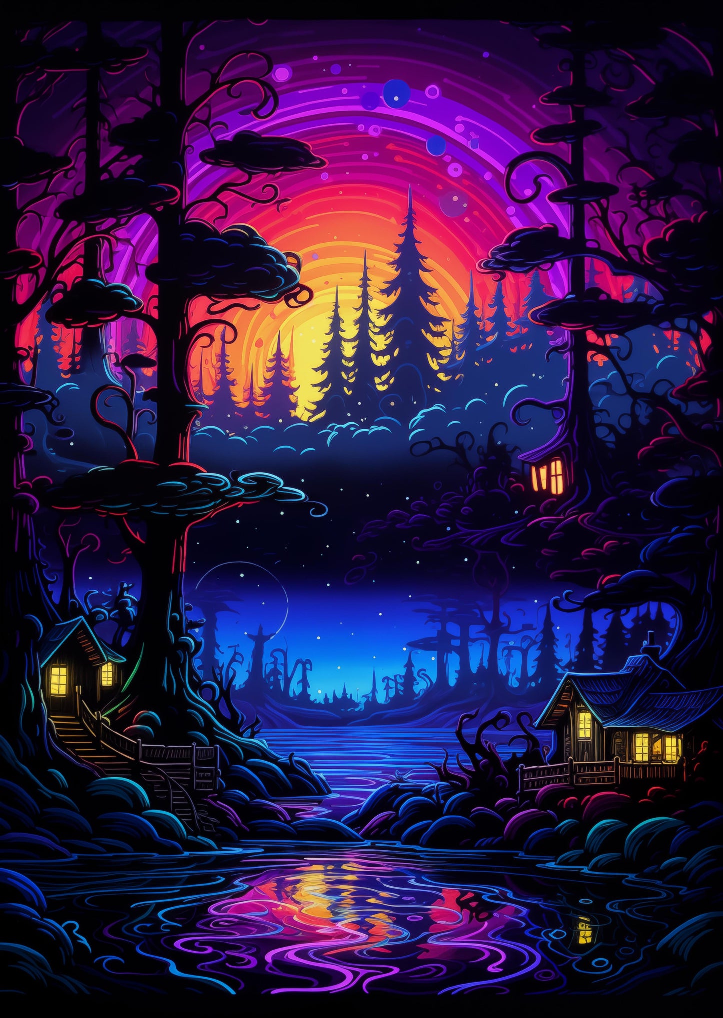 Midnight Fantasy in the Vibrant Wilds