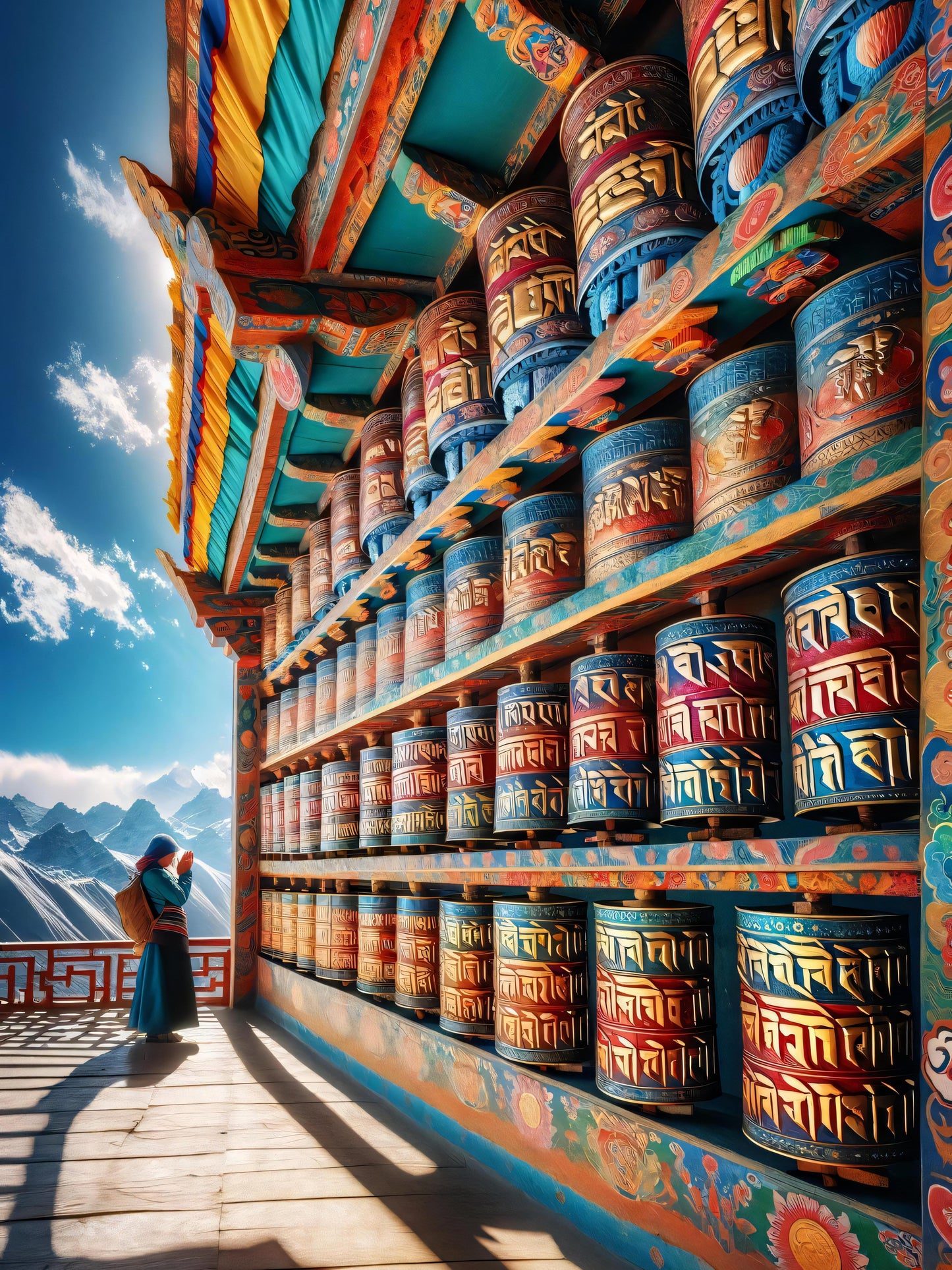 Whispers of the Wind Prayer Wheels Path