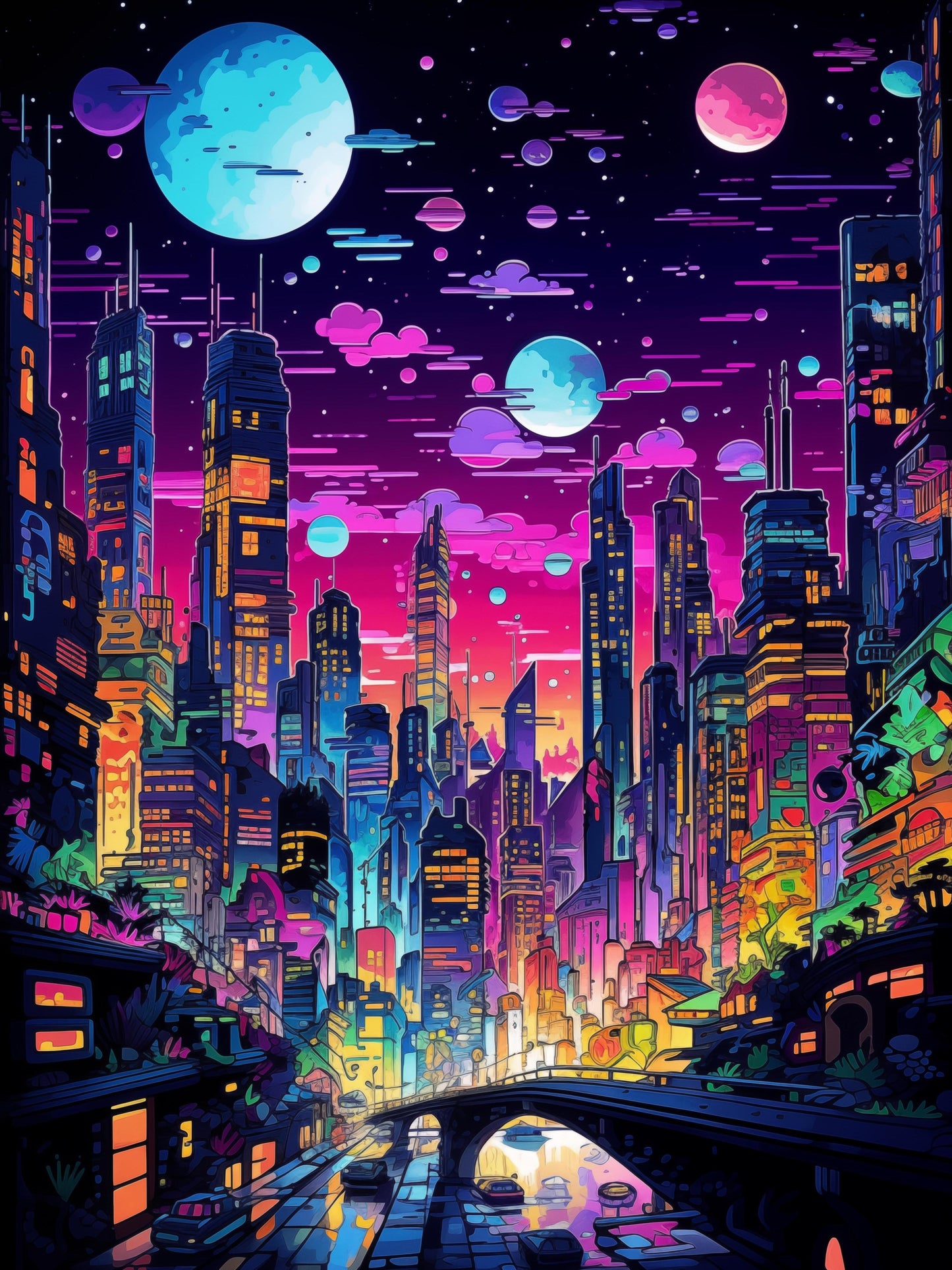 Cosmic Metropolis Dreamscape