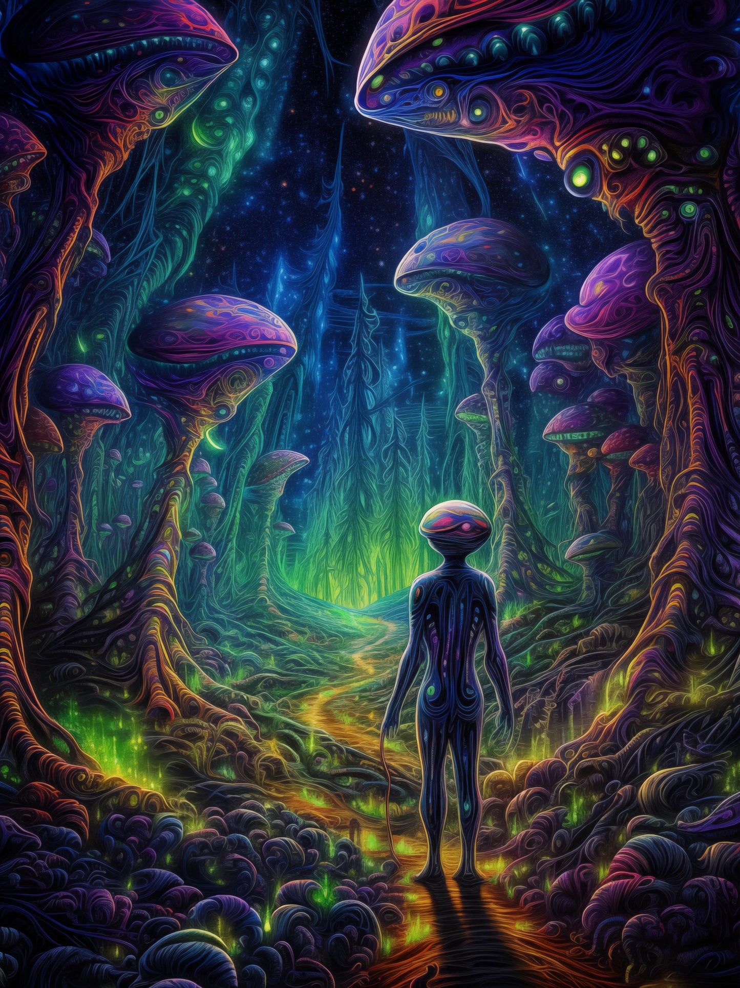 Mystic Voyage Through the Cosmic Forest