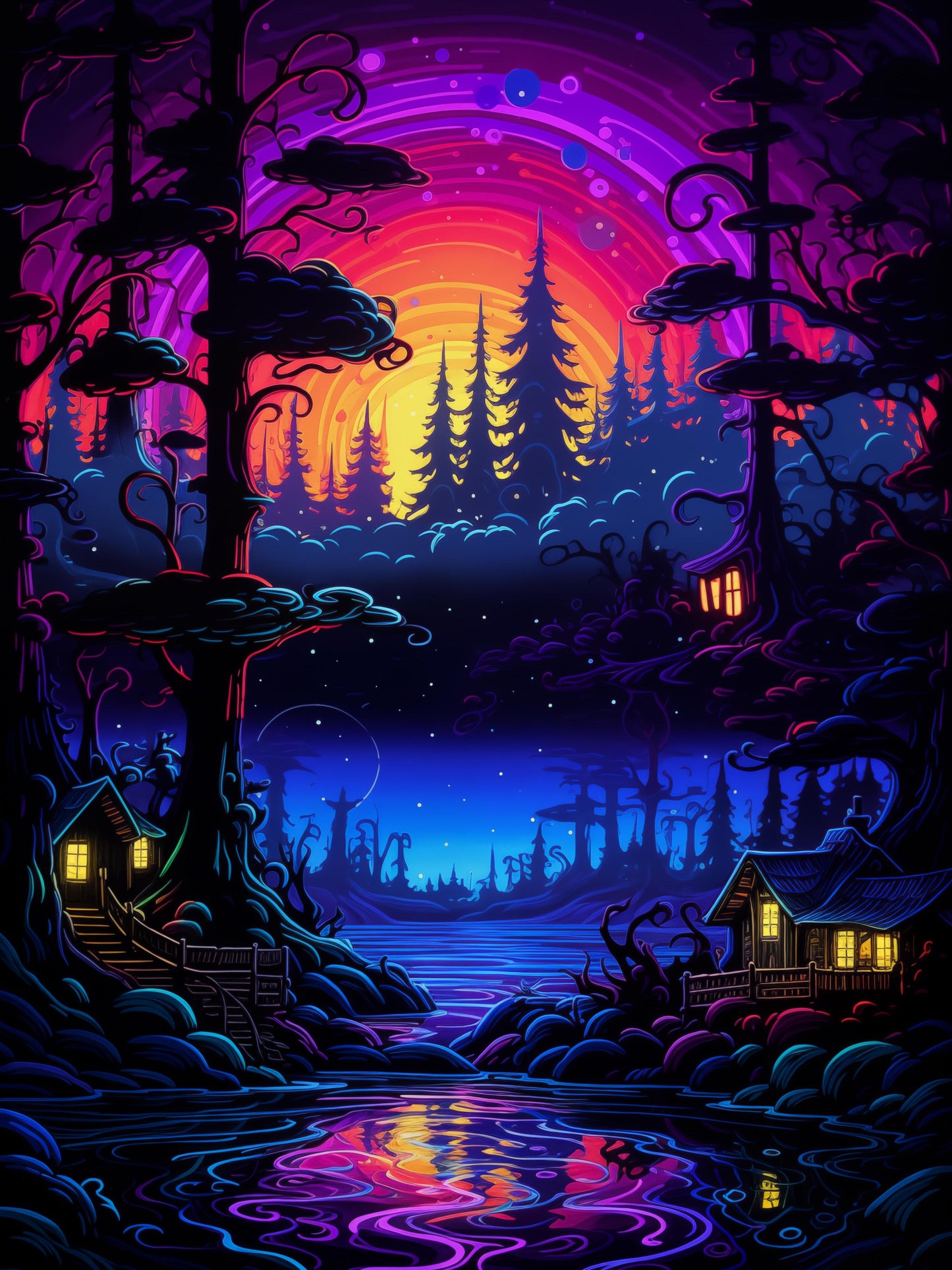 Midnight Fantasy in the Vibrant Wilds