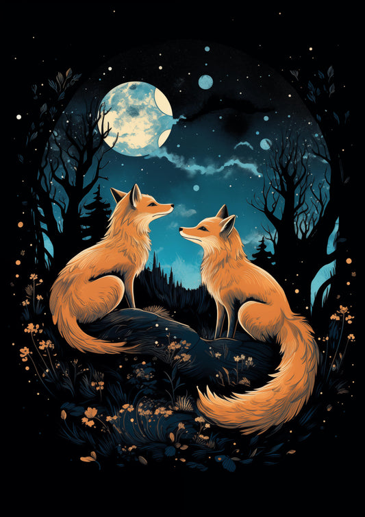 Moonlit Foxes