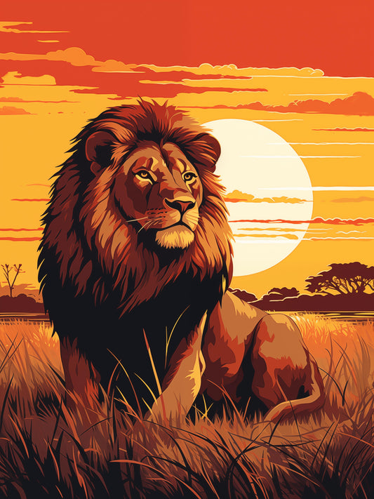 Lion’s Golden Sunset