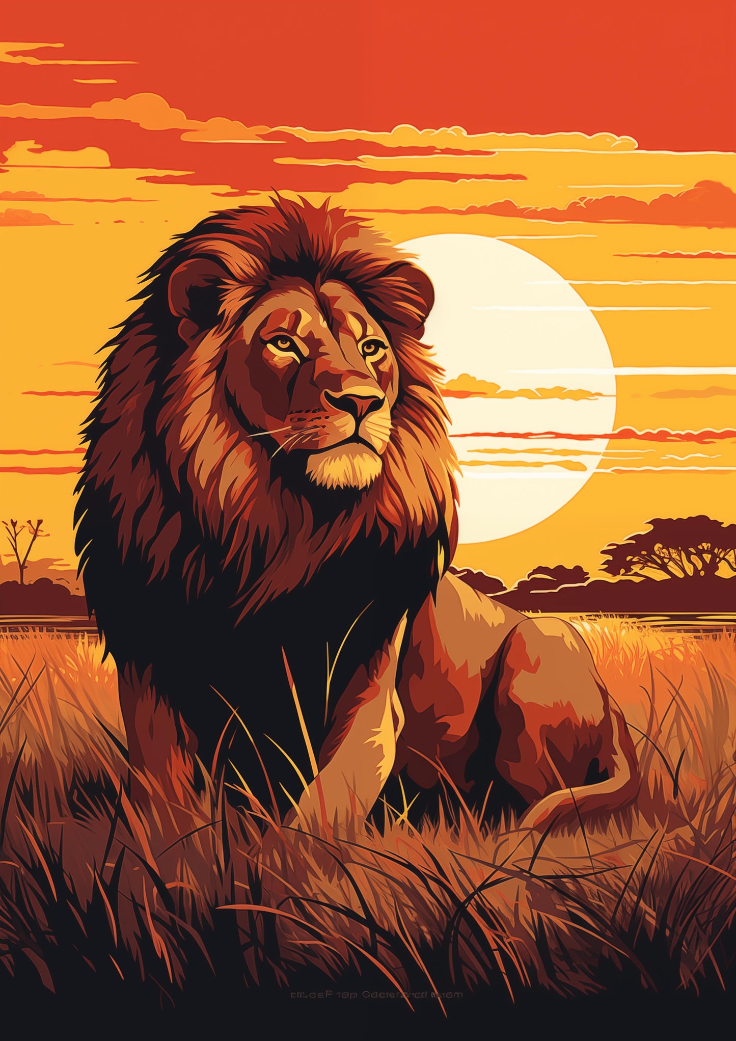 Lion’s Golden Sunset