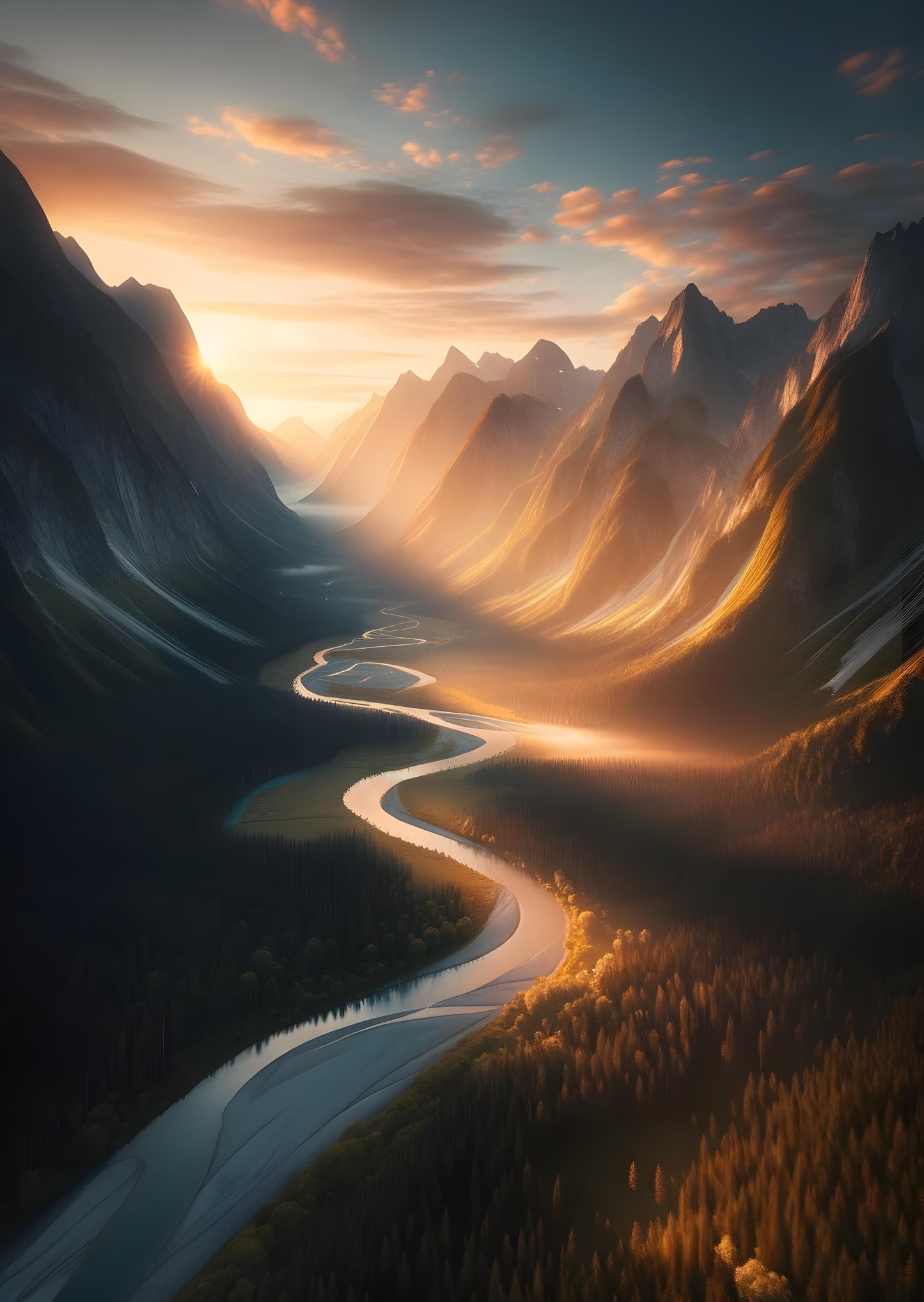 Mountainous River Glow