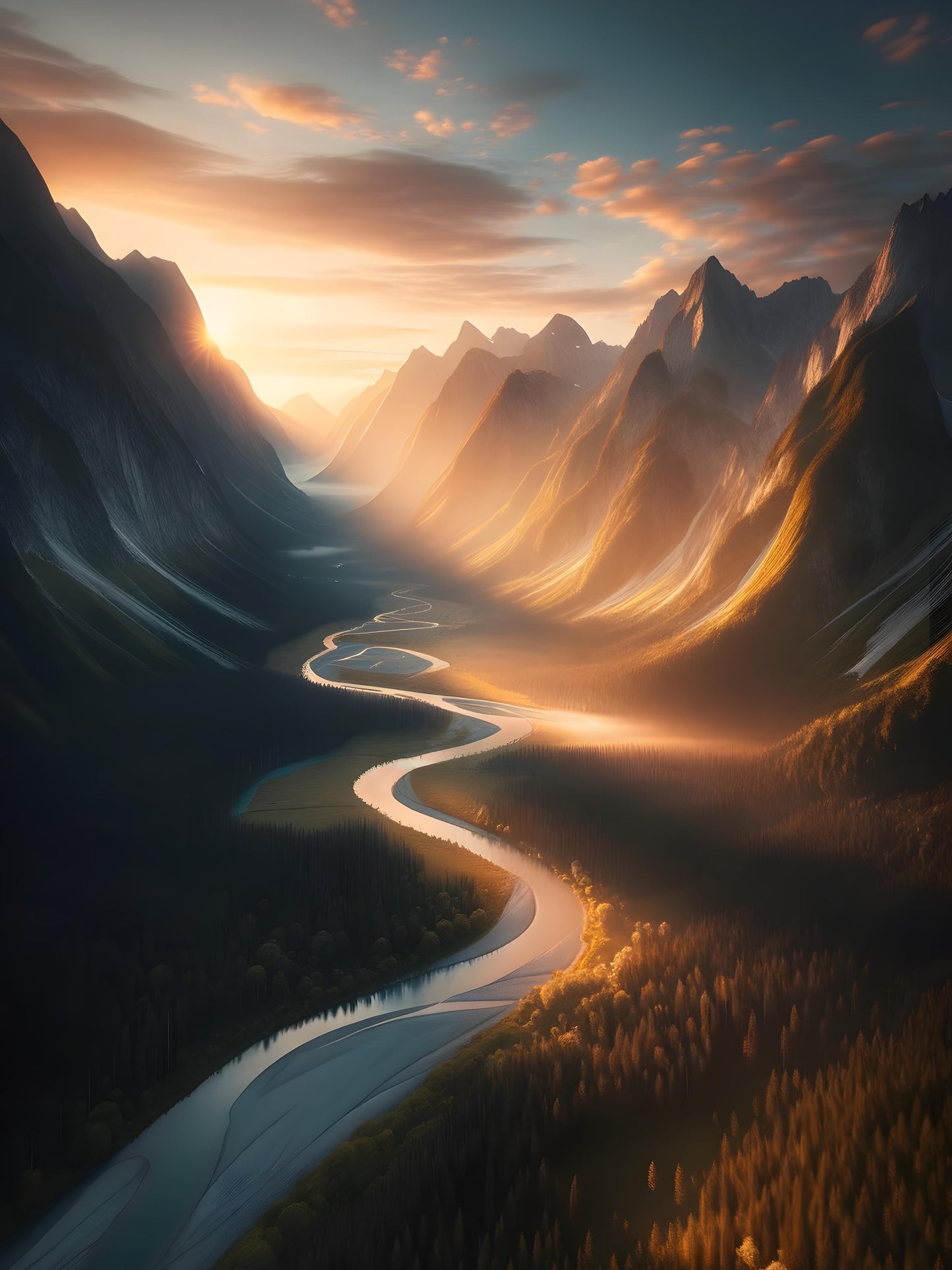 Mountainous River Glow